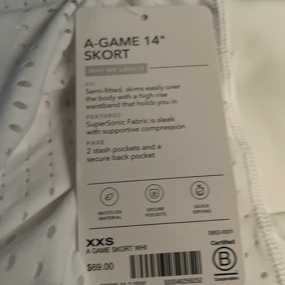 Athleta A-Game Skort 14" White - Picture 6 of 11